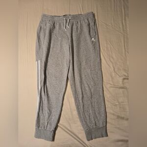 Adidas Light Gray Fleece-Lined Pants